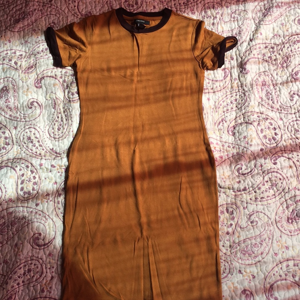 Long skin tight dress.